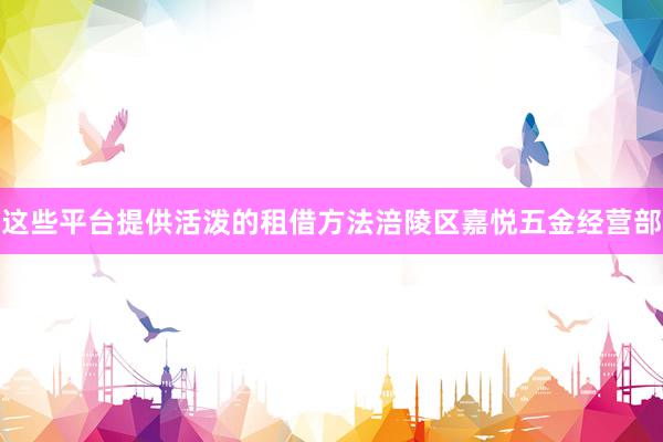 这些平台提供活泼的租借方法涪陵区嘉悦五金经营部